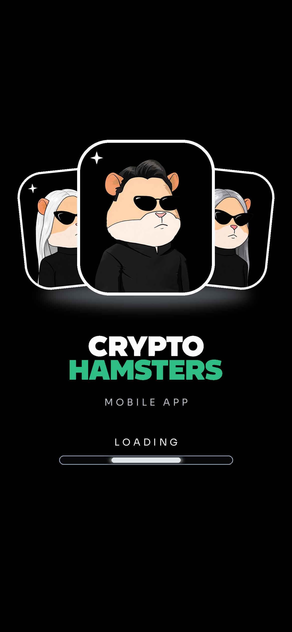 CryptoHamsters Mobile App cover with the current official brand design